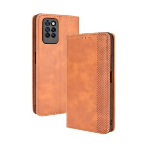 For Infinix Note 10 Pro / 10 Pro NFC Magnetic Buckle Retro Crazy Horse Texture Horizontal Flip Leather Case with Holder & Card Slots & Photo Frame(Brown) (OEM)