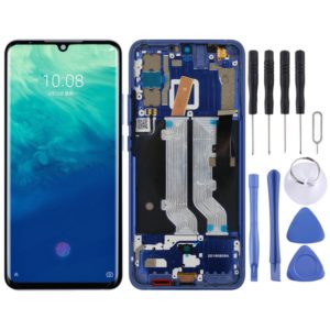 AMOLED Material LCD Screen and Digitizer Full Assembly with Frame for ZTE Axon 10 Pro (4G Version)(Blue) (OEM)