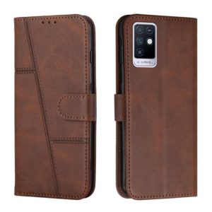 For Infinix Note 10 Stitching Calf Texture Buckle Leather Phone Case(Brown) (OEM)