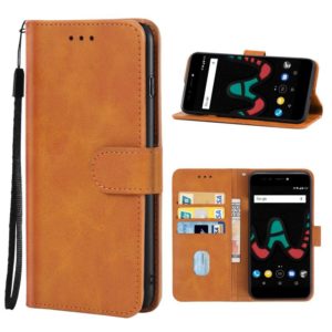 Leather Phone Case For Wiko Upulse Lite(Brown) (OEM)