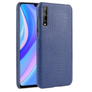 For Huawei Y8p Shockproof Crocodile Texture PC + PU Case(Blue) (OEM)