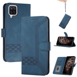 For Huawei P40 Lite Cubic Skin Feel Flip Leather Phone Case(Royal Blue) (OEM)