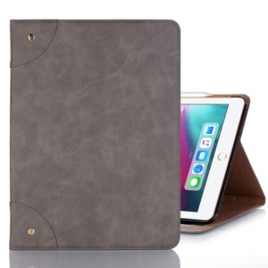 Retro Book Style Horizontal Flip PU Leather Case for iPad Pro 12.9 inch (2018), with Holder & Card Slots & Wallet (Grey) (OEM)