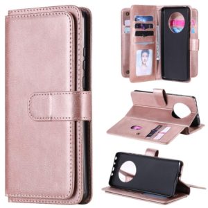 For Huawei Mate 40 Multifunctional Magnetic Copper Buckle Horizontal Flip Solid Color Leather Case with 10 Card Slots & Wallet & Holder & Photo Frame(Rose Gold) (OEM)