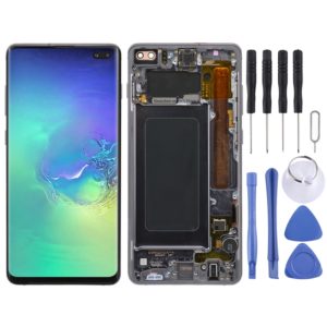 Original Super AMOLED LCD Screen for Samsung Galaxy S10+ Digitizer Full Assembly with Frame (Black) (OEM)