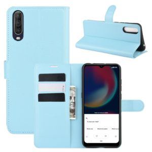 For Wiko view 4/ 4 lite Litchi Texture Horizontal Flip Protective Case with Holder & Card Slots & Wallet(Blue) (OEM)