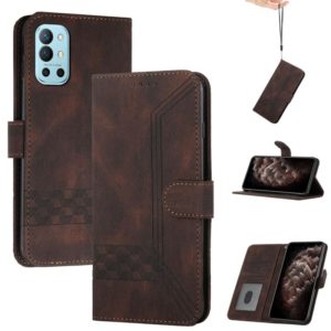 Cubic Skin Feel Flip Leather Phone Case For OnePlus 9R Pro(Brown) (OEM)
