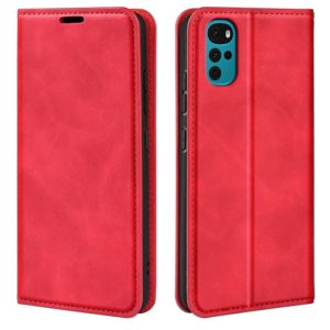 For Motorola Moto G22 4G Retro-skin Magnetic Suction Leather Phone Case(Red) (OEM)