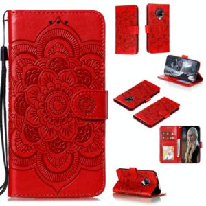 For Xiaomi Redmi K30 Pro Mandala Embossing Pattern Horizontal Flip PU Leather Case with Holder & Card Slots & Walle & Lanyard(Red) (OEM)