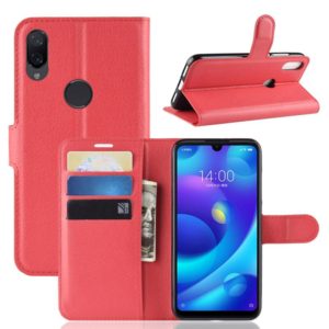 Litchi Texture Horizontal Flip Leather Case for Xiaomi Mi Play, with Wallet & Holder & Card Slots (Red) (OEM)