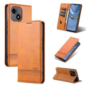 For Honor Play 30 AZNS Magnetic Calf Texture Flip Leather Phone Case(Light Brown) (AZNS) (OEM)