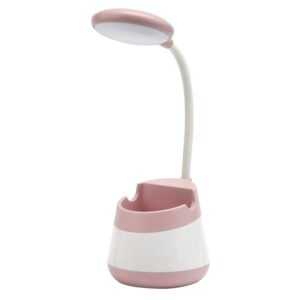USB Charging LED Desk Light Eye Protection Lamp with Pen Holder and Phone Holder(CS276-1 Pink) (OEM)
