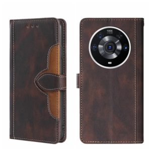 For Honor Magic3 Pro Skin Feel Magnetic Buckle Leather Phone Case(Brown) (OEM)