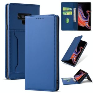 For Samsung Galaxy Note9 Strong Magnetism Liquid Feel Horizontal Flip Leather Case with Holder & Card Slots & Wallet(Blue) (OEM)