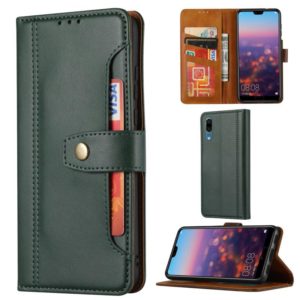 For Huawei P20 Calf Texture Double Fold Clasp Horizontal Flip Leather Case with Photo Frame & Holder & Card Slots & Wallet(Green) (OEM)