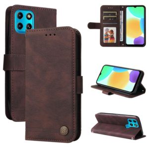 For Infinix Smart 6 Skin Feel Life Tree Metal Button Leather Phone Case(Brown) (OEM)