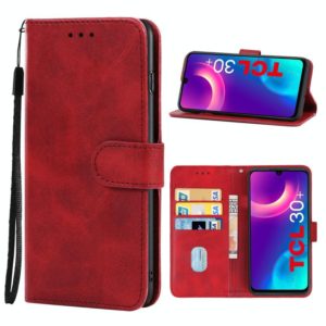 Leather Phone Case For TCL 30+(Red) (OEM)
