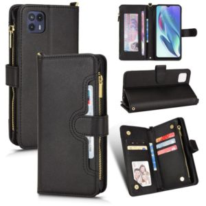 For Motorola Moto G50 Litchi Texture Zipper Leather Phone Case(Black) (OEM)