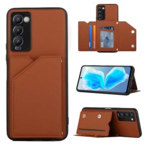 For Tecno Camon 18 Skin Feel PU + TPU + PC Phone Case(Brown) (OEM)
