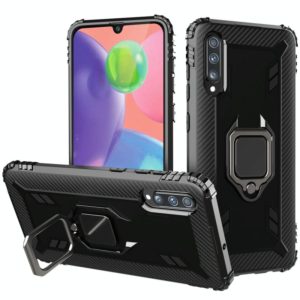 For Wiko View 4 / View 4 Lite Carbon Fiber Protective Case with 360 Degree Rotating Ring Holder(Black) (OEM)