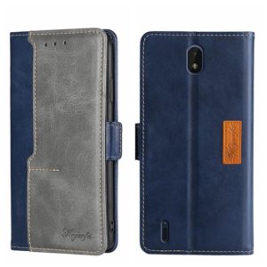 For Nokia C01 Plus/C1 2nd Editon Contrast Color Side Buckle Leather Phone Case(Blue + Grey) (OEM)
