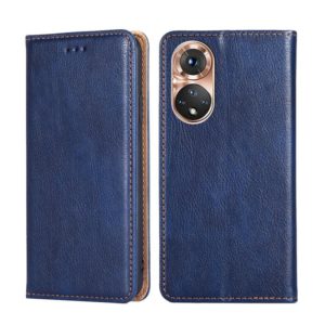 For Honor 50 Gloss Oil Solid Color Magnetic Leather Phone Case(Blue) (OEM)