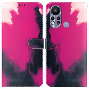 For Infinix Hot 11s X6812 Watercolor Pattern Horizontal Flip Leather Phone Case(Berry Color) (OEM)