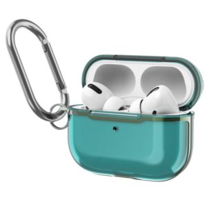 DDEHY668 Electroplated Transparent Silicone + PC Protective Cover For AirPods Pro(Transparent Green) (OEM)