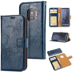 For Samsung Galaxy S9 Crazy Horse Texture Detachable Magnetic Back Cover Horizontal Flip Leather Case with Holder & Card Slots & Photo Frame & Wallet(Blue) (OEM)