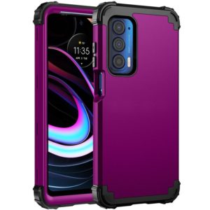For Motorola Edge 2021 PC + Silicone Phone Case(Dark Purple+Black) (OEM)