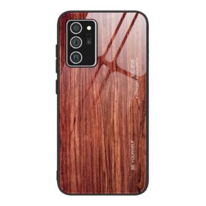 For Samsung Galaxy Note20 Wood Grain Glass Protective Case(M05) (OEM)