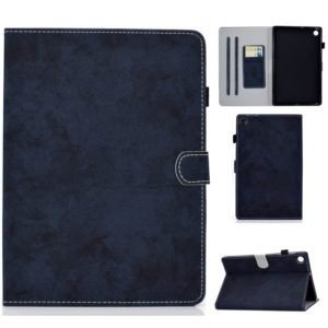 For Lenovo Tab M10 Plus TB-X606F Marble Style Cloth Texture Tablet PC Protective Leather Case with Bracket & Card Slot & Pen Slot & Anti Skid Strip & Wake-up / Sleep Function(Dark Blue) (OEM)