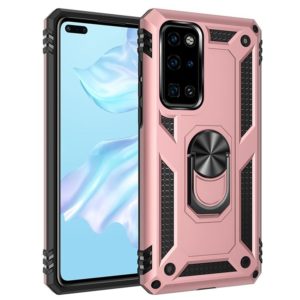 For Huawei P40 Shockproof TPU + PC Protective Case with 360 Degree Rotating Holder(Rose Gold) (OEM)