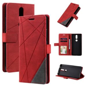For Nokia 2.4 Skin Feel Splicing Horizontal Flip Leather Case with Holder & Card Slots & Wallet & Photo Frame(Red) (OEM)