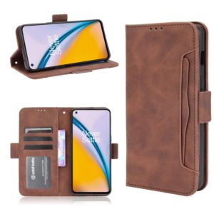 For OnePlus Nord 2 5G Skin Feel Calf Pattern Horizontal Flip Leather Case with Holder & Card Slots & Photo Frame(Brown) (OEM)