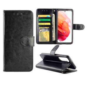 For Samsung Galaxy S21 5G Crazy Horse Texture Leather Horizontal Flip Protective Case with Holder & Card Slots & Wallet & Photo Frame(Black) (OEM)