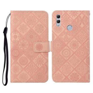 For Huawei P smart 2019 / Honor 10 Lite Ethnic Style Embossed Pattern Horizontal Flip Leather Case with Holder & Card Slots & Wallet & Lanyard(Pink) (OEM)