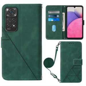 For Infinix Note 11S Crossbody 3D Embossed Flip Leather Phone Case(Dark Green) (OEM)