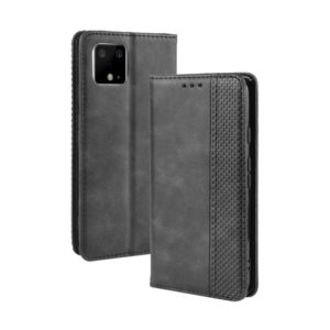 Magnetic Buckle Retro Crazy Horse Texture Horizontal Flip Leather Case for Google Pixel 4xl, with Holder & Card Slots & Photo Frame(Black) (OEM)