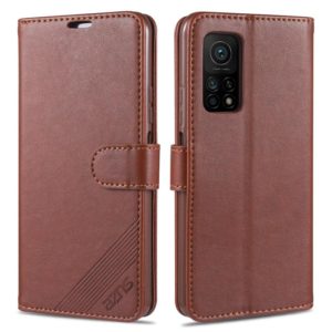 For Xiaomi Mi 10T 5G AZNS Sheepskin Texture Horizontal Flip Leather Case with Holder & Card Slots & Wallet(Brown) (OEM)