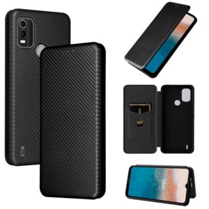 For Nokia C21 Plus Carbon Fiber Texture Flip Leather Phone Case(Black) (OEM)