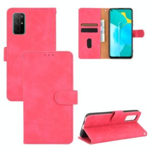 For Huawei Honor 30S Solid Color Skin Feel Magnetic Buckle Horizontal Flip Calf Texture PU Leather Case with Holder & Card Slots & Wallet(Rose Red) (OEM)