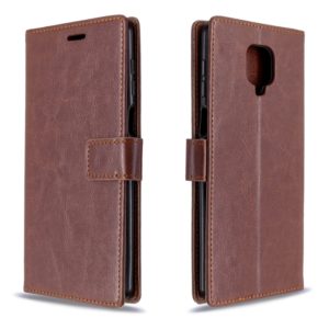 For Xiaomi Redmi Note9 Pro/Redmi Note 9s Crazy Horse Texture Horizontal Flip Leather Case with Holder & Card Slots & Wallet & Photo Frame(Brown) (OEM)