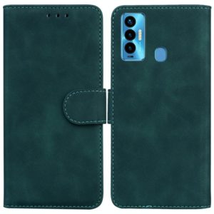 For Tecno Camon 18i Skin Feel Pure Color Flip Leather Phone Case(Green) (OEM)