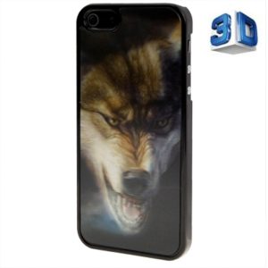 3D Effects Style Wolf Head Pattern Plastic Case for iPhone 5 & 5s & SE (OEM)