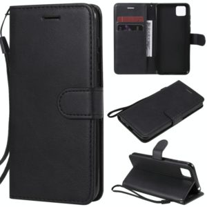 For Huawei Y5p / Honor 9S Solid Color Horizontal Flip Protective Leather Case with Holder & Card Slots & Wallet & Lanyard(Black) (OEM)