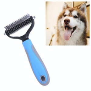 Pet Comb Beauty Cleaning Supplies Dog Stainless Steel Dog Comb, Size: 18x7cm (Blue) (OEM)