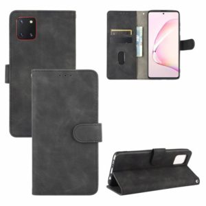 For Samsung Galaxy Note10 Lite /A81 Solid Color Skin Feel Magnetic Buckle Horizontal Flip Calf Texture PU Leather Case with Holder & Card Slots & Wallet(Black) (OEM)