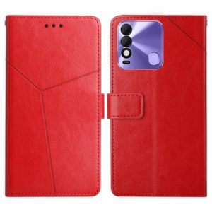 For Tecno Spark 8 HT01 Y-shaped Pattern Flip Leather Phone Case(Red) (OEM)