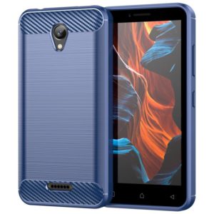 For Lenovo Vibe A Plus Brushed Texture Carbon Fiber TPU Phone Case(Blue) (OEM)